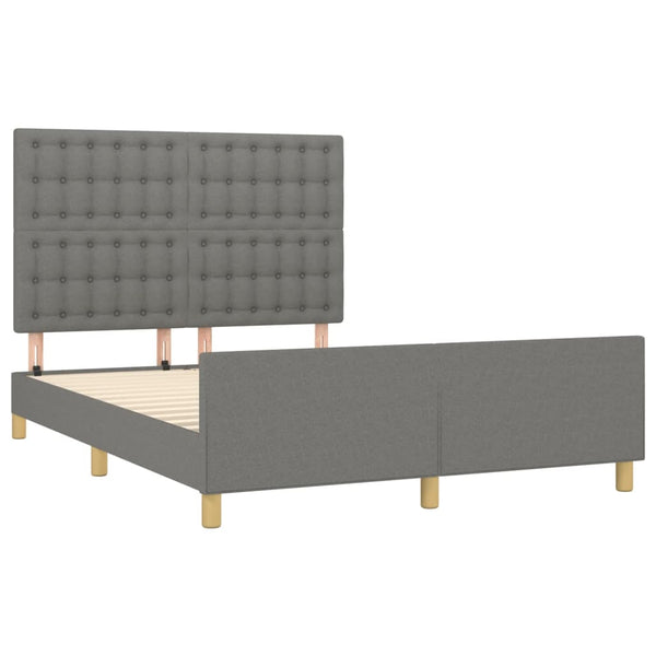 Bettgestell ohne Matratze Dunkelgrau 140x190 cm Stoff