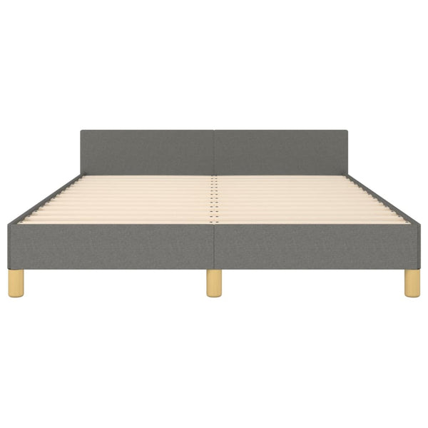 Bettgestell ohne Matratze Dunkelgrau 140x190 cm Stoff