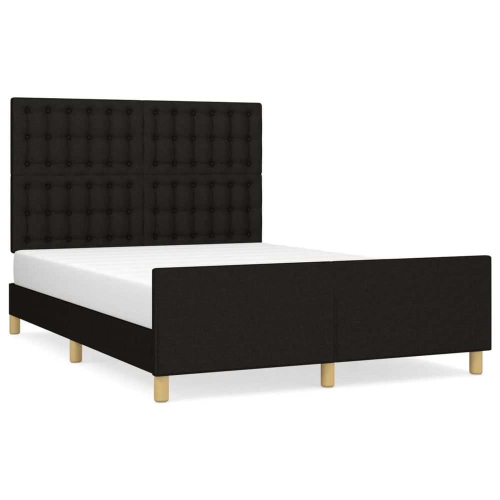 vidaXL Cadre de lit sans matelas Noir 140x190 cm Tissu