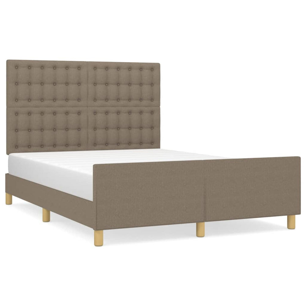 vidaXL Cadre de lit sans matelas Taupe 140x190 cm Tissu