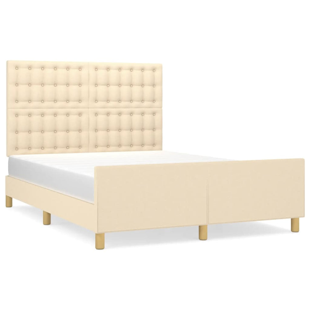 vidaXL Cadre de lit sans matelas Crème 140x190 cm Tissu