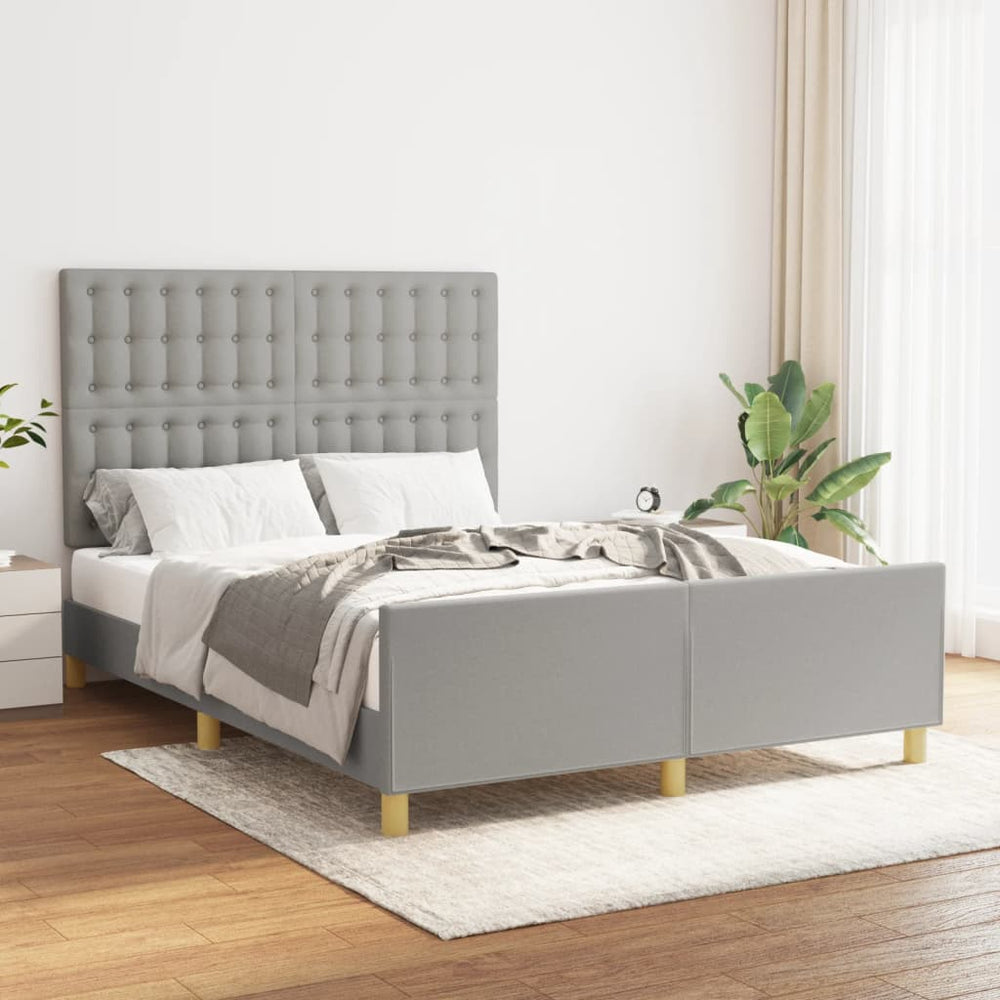 vidaXL Cadre de lit sans matelas Gris clair 140x200 cm Tissu