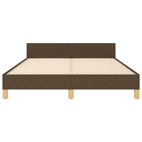 Bettgestell ohne Matratze Dunkelbraun 140x200 cm Stoff