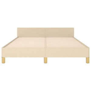 Bettgestell ohne Matratze Creme 140x200 cm Stoff