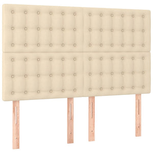 Bettgestell ohne Matratze Creme 140x200 cm Stoff