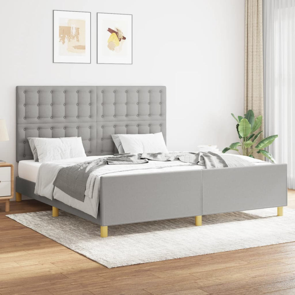 vidaXL Cadre de lit sans matelas gris clair 160x200 cm tissu