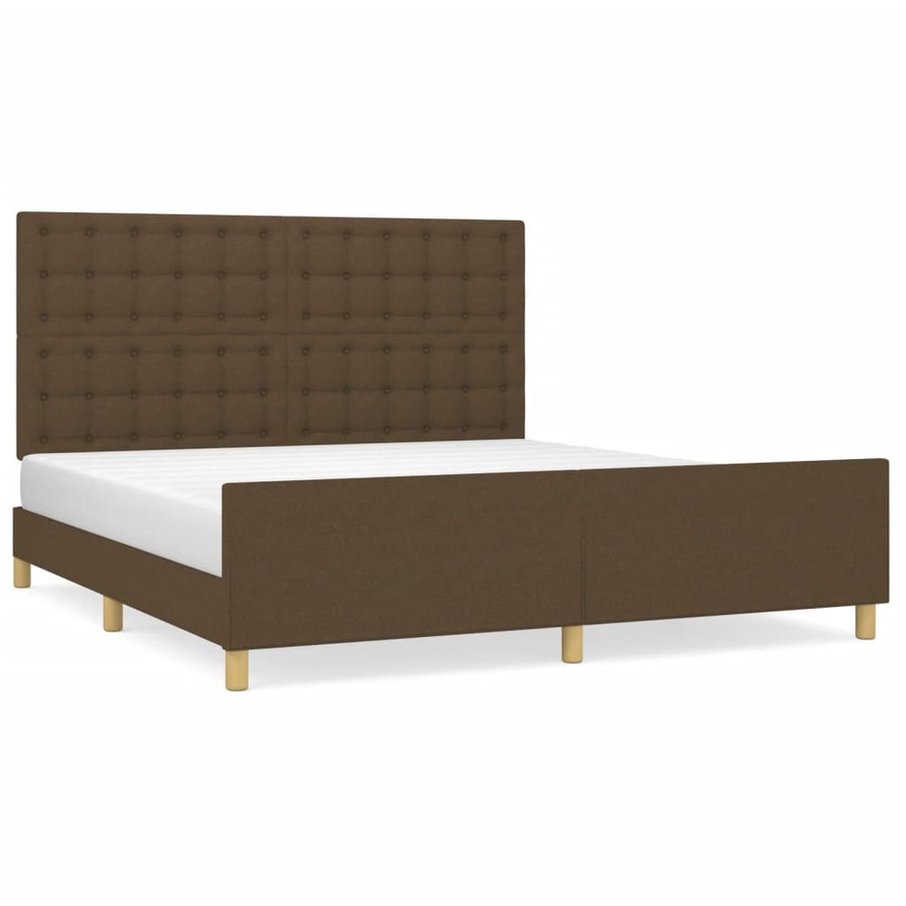 vidaXL Cadre de lit sans matelas Marron foncé 160x200 cm Tissu