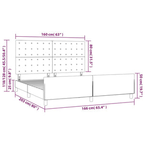 Bettgestell ohne Matratze Taupe 160x200 cm Stoff
