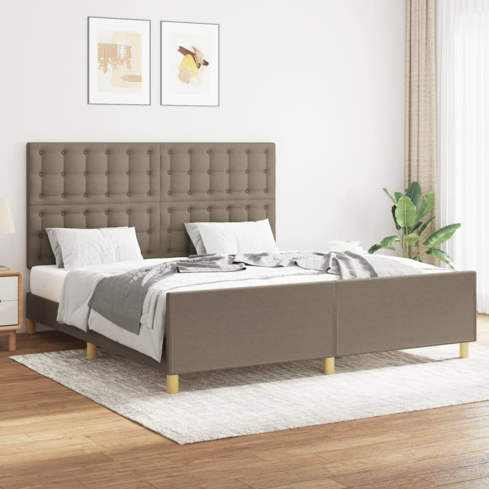 vidaXL Cadre de lit sans matelas Taupe 160x200 cm Tissu