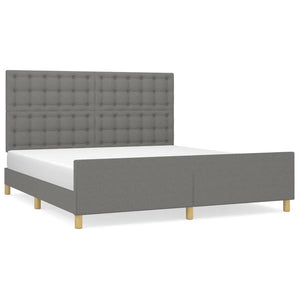 vidaXL Cadre de lit avec tête de lit Gris foncé 180x200 cm Tissu