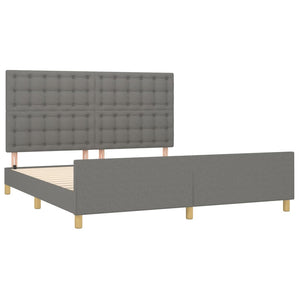 vidaXL Cadre de lit avec tête de lit Gris foncé 180x200 cm Tissu