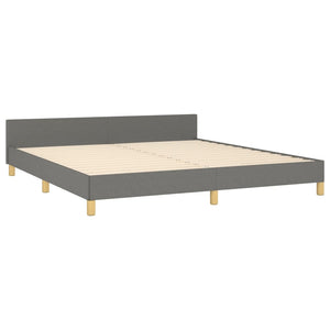 vidaXL Cadre de lit avec tête de lit Gris foncé 180x200 cm Tissu