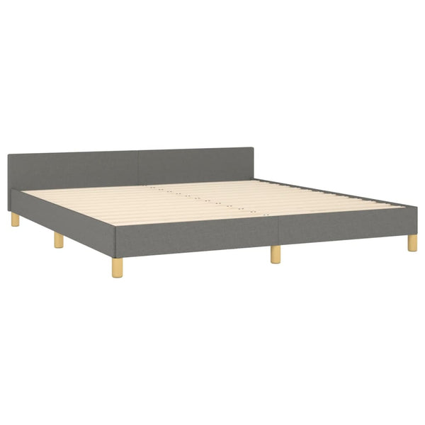 vidaXL Cadre de lit avec tête de lit Gris foncé 180x200 cm Tissu