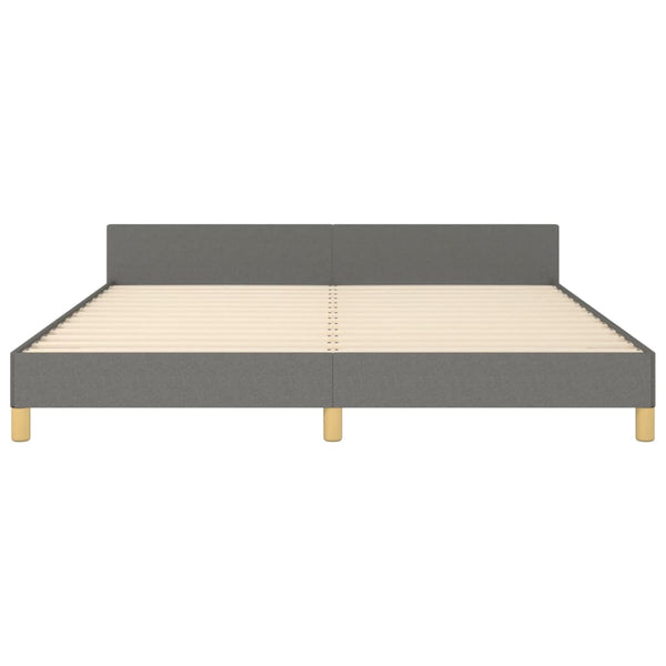 vidaXL Cadre de lit avec tête de lit Gris foncé 180x200 cm Tissu