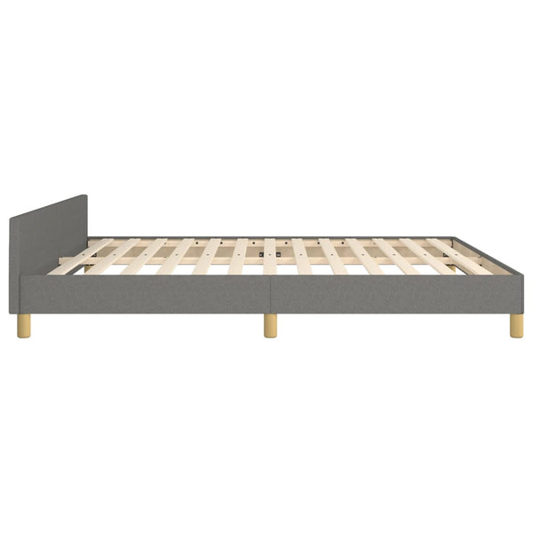 vidaXL Cadre de lit avec tête de lit Gris foncé 180x200 cm Tissu