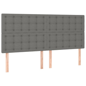 vidaXL Cadre de lit avec tête de lit Gris foncé 180x200 cm Tissu