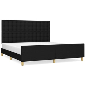 vidaXL Cadre de lit avec tête de lit Noir 180x200 cm Tissu