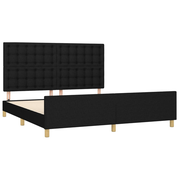 vidaXL Cadre de lit avec tête de lit Noir 180x200 cm Tissu