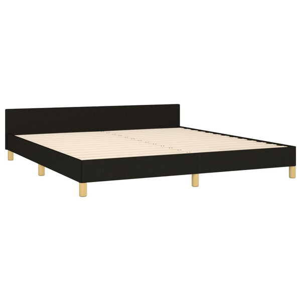 vidaXL Cadre de lit avec tête de lit Noir 180x200 cm Tissu