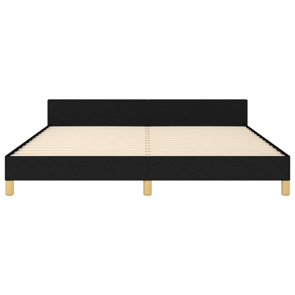 vidaXL Cadre de lit avec tête de lit Noir 180x200 cm Tissu