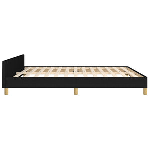 vidaXL Cadre de lit avec tête de lit Noir 180x200 cm Tissu