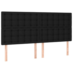 vidaXL Cadre de lit avec tête de lit Noir 180x200 cm Tissu