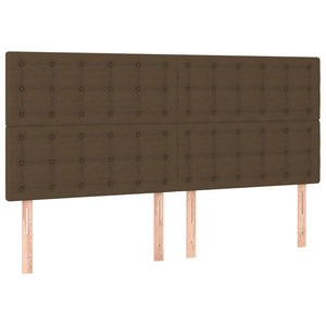 Bettgestell mit Kopfteil Dunkelbraun 180x200 cm Stoff