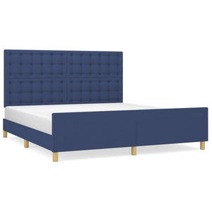 vidaXL Cadre de lit avec tête de lit bleu 180x200 cm Tissu