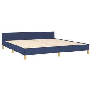 vidaXL Cadre de lit avec tête de lit bleu 180x200 cm Tissu