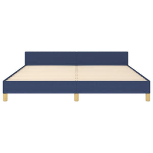 vidaXL Cadre de lit avec tête de lit bleu 180x200 cm Tissu