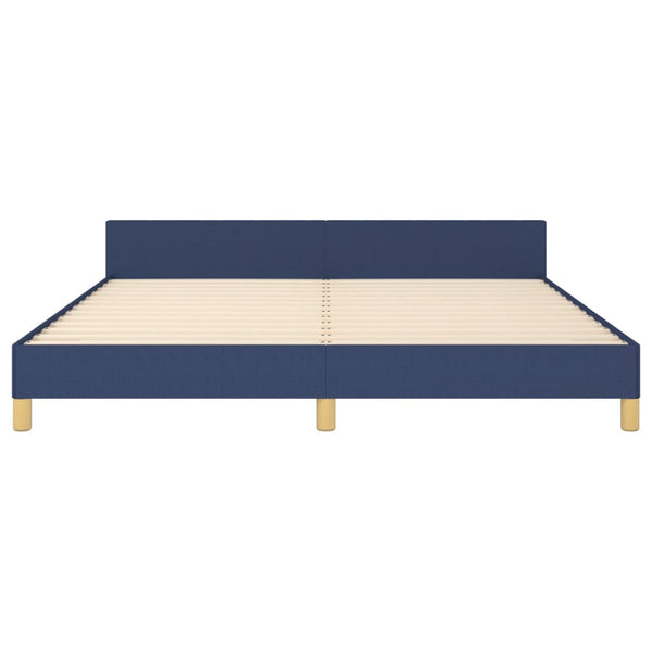 vidaXL Cadre de lit avec tête de lit bleu 180x200 cm Tissu
