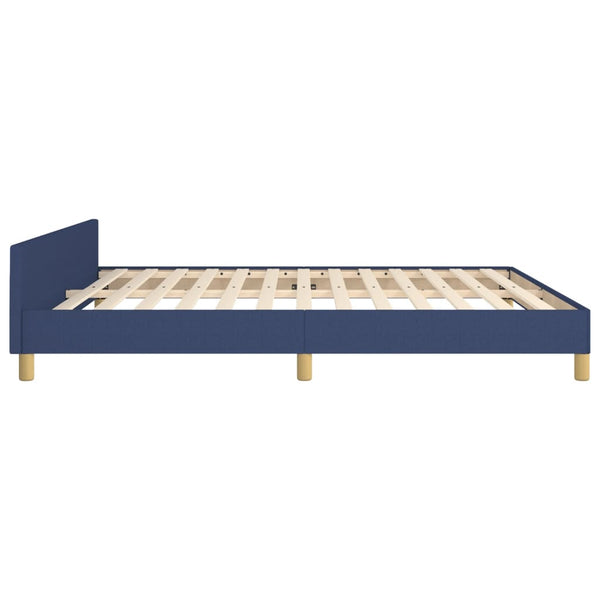 vidaXL Cadre de lit avec tête de lit bleu 180x200 cm Tissu