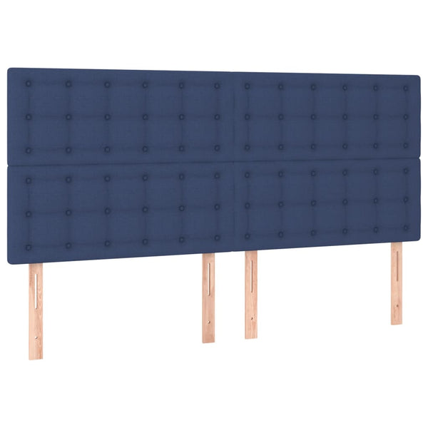 vidaXL Cadre de lit avec tête de lit bleu 180x200 cm Tissu
