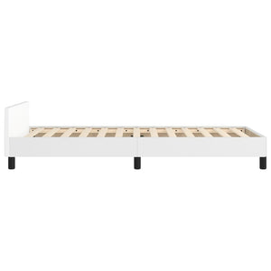 Bettgestell mit Kopfteil Weiß 80x200 cm Kunstleder