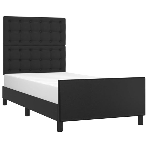 vidaXL Cadre de lit avec tête de lit Noir 90x190 cm Similicuir