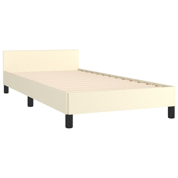 vidaXL Cadre de lit avec tête de lit crème 90x190 cm similicuir