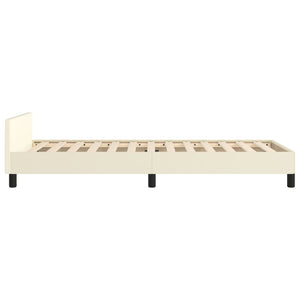 vidaXL Cadre de lit avec tête de lit crème 90x190 cm similicuir