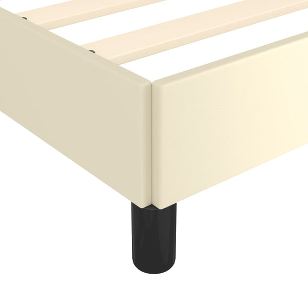 vidaXL Cadre de lit avec tête de lit crème 90x190 cm similicuir