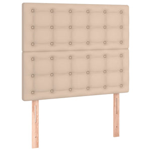 Bettgestell mit Kopfteil Cappuccino-Braun 90x190 cm Kunstleder