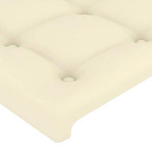 Bettgestell mit Kopfteil Creme 90x200 cm Kunstleder