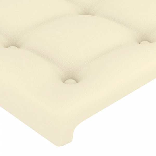 Bettgestell mit Kopfteil Creme 90x200 cm Kunstleder
