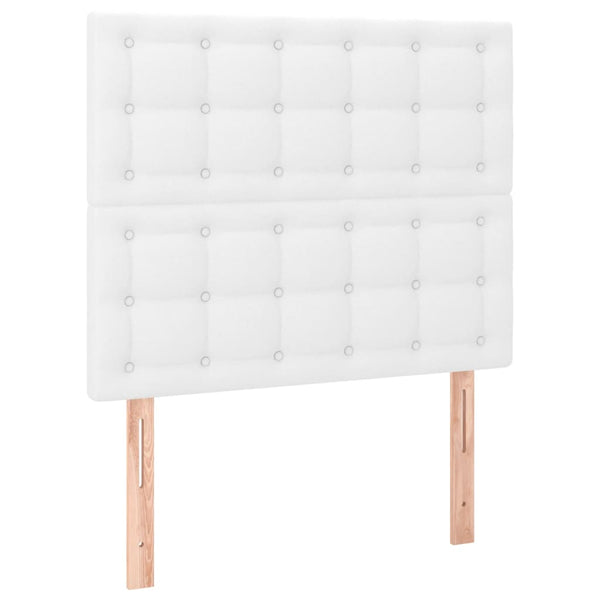Bettgestell mit Kopfteil Weiß 100x200 cm Kunstleder