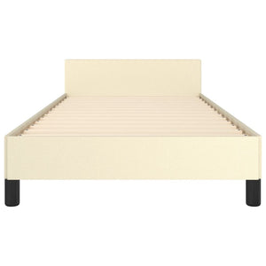 vidaXL Cadre de lit avec tête de lit Crème 100x200 cm Similicuir