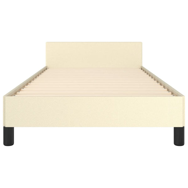 vidaXL Cadre de lit avec tête de lit Crème 100x200 cm Similicuir