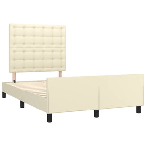 vidaXL Cadre de lit avec tête de lit Crème 120x200 cm Similicuir