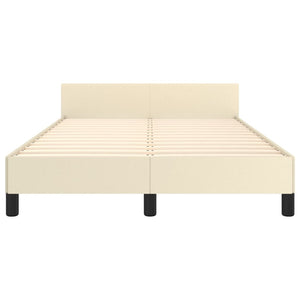vidaXL Cadre de lit avec tête de lit Crème 120x200 cm Similicuir