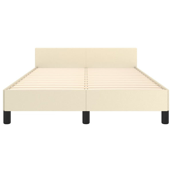 vidaXL Cadre de lit avec tête de lit Crème 120x200 cm Similicuir
