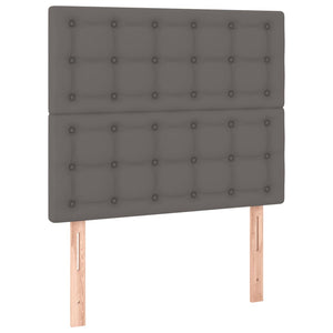 Bettgestell mit Kopfteil Grau 120x200 cm Kunstleder