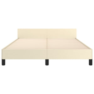 Bettgestell mit Kopfteil Creme 140x190 cm Kunstleder