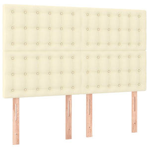 Bettgestell mit Kopfteil Creme 140x190 cm Kunstleder